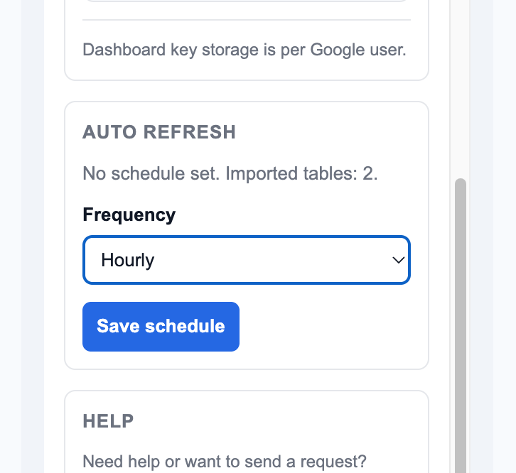 EarningsAPI Google Sheets add-on auto refresh schedule form