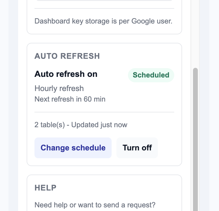EarningsAPI Google Sheets add-on auto refresh enabled